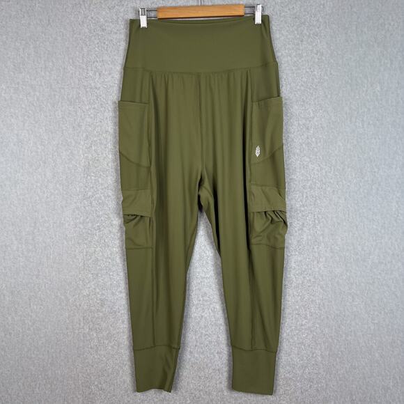 Free People Movement Green Take A Hike Harem Cargo Pants Size Large - Picture 1 of 8
